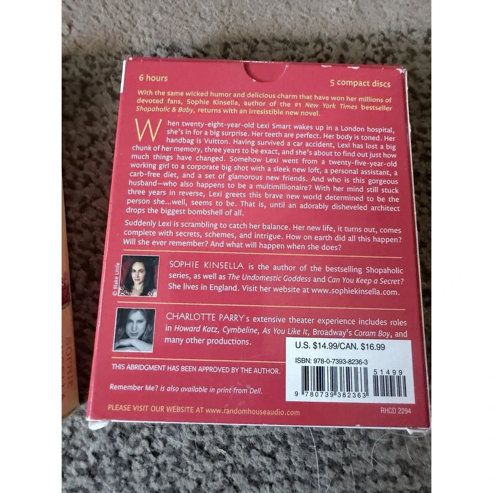 Sophie Kinsella set of 2 books on CD audio remember Me The Domestic Goddess